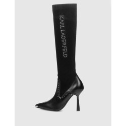 BOTA KARL LAGERFED PANDARA II STUDS HI LEG BOOT NEGRO