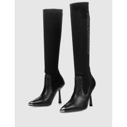 BOTA KARL LAGERFED PANDARA II STUDS HI LEG BOOT NEGRO