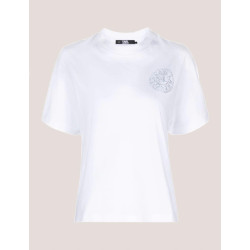 CAMISETA KARL LAGERFELD RHINESTONE LOGO FASHION TEE BLANCO