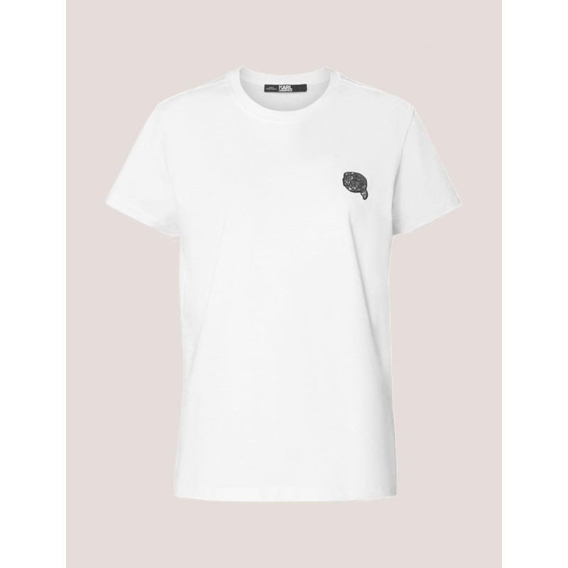 CAMISETA KARL LAGERFELD IKONIK 2.0 GLITTER T-SHIRT BLANCO