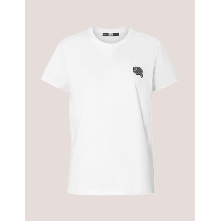 CAMISETA KARL LAGERFELD IKONIK 2.0 GLITTER T-SHIRT BLANCO