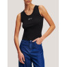 CAMISETA KARL LAGERFED LOGO RIB TANK TOP NEGRO