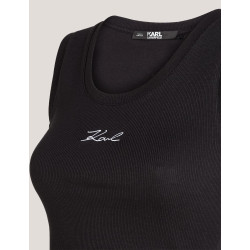 CAMISETA KARL LAGERFED LOGO RIB TANK TOP NEGRO