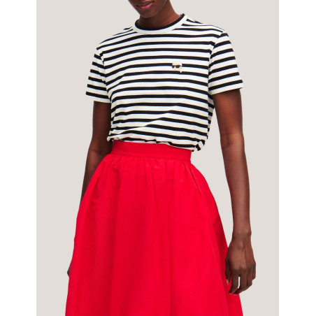 CAMISETA KARL LAGERFED IKON STRIPE BOXY TSHIRT NEGRO