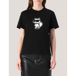 CAMISETA KARL LAGERFED IKON SKETCH CHOUPETTE TSHIRT NEGRO