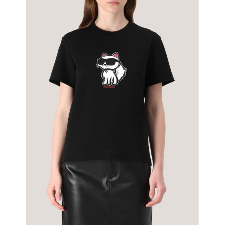 CAMISETA KARL LAGERFED IKON SKETCH CHOUPETTE TSHIRT NEGRO