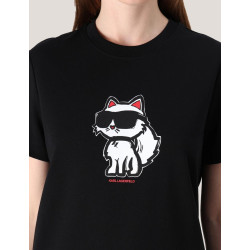 CAMISETA KARL LAGERFED IKON SKETCH CHOUPETTE TSHIRT NEGRO