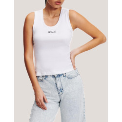 CAMISETA KARL LAGERFED LOGO RIB TANK TOP BLANCO