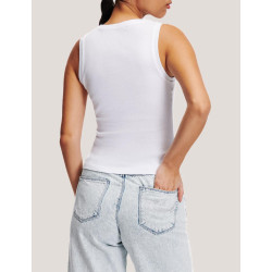 CAMISETA KARL LAGERFED LOGO RIB TANK TOP BLANCO