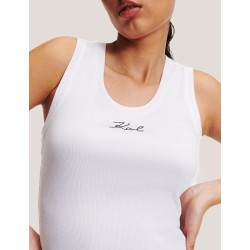 CAMISETA KARL LAGERFED LOGO RIB TANK TOP BLANCO