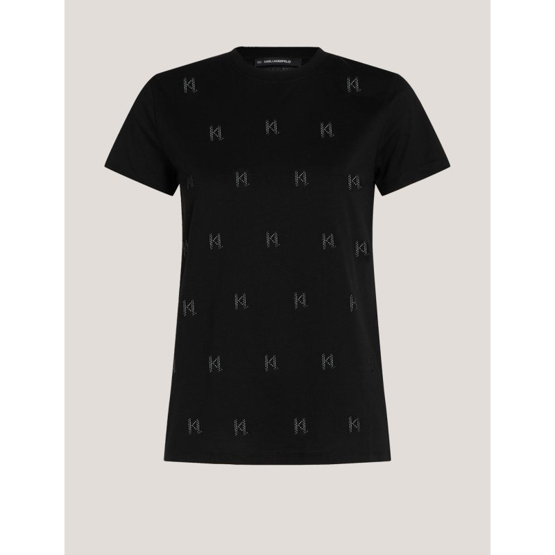 CAMISETA KARL LAGERFED KL RHINESTONE T-SHIRT NEGRO