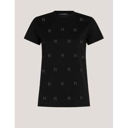 CAMISETA KARL LAGERFED KL RHINESTONE T-SHIRT NEGRO