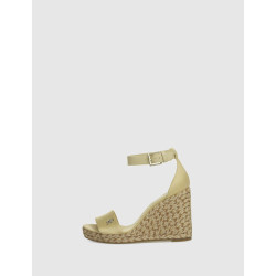 SANDALIA TOMMY HILFIGER COLORFUL HIGH WEDGESATIN SANDAL BEIG