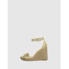 SANDALIA TOMMY HILFIGER COLORFUL HIGH WEDGESATIN SANDAL BEIG