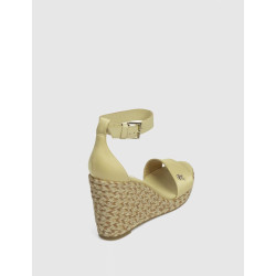 SANDALIA TOMMY HILFIGER COLORFUL HIGH WEDGESATIN SANDAL BEIG