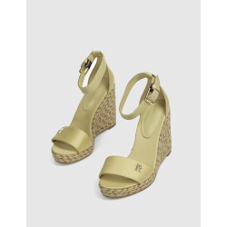 SANDALIA TOMMY HILFIGER COLORFUL HIGH WEDGESATIN SANDAL BEIG