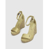 SANDALIA TOMMY HILFIGER COLORFUL HIGH WEDGESATIN SANDAL BEIG