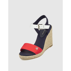 ALPARGATA TOMMY HILFIGER STRIPES WEDGE SANDAL BLANCO/ROJO
