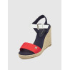 ALPARGATA TOMMY HILFIGER STRIPES WEDGE SANDAL BLANCO/ROJO