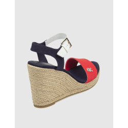 ALPARGATA TOMMY HILFIGER STRIPES WEDGE SANDAL BLANCO/ROJO