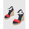 ALPARGATA TOMMY HILFIGER STRIPES WEDGE SANDAL BLANCO/ROJO