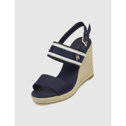 ALPARGATA TOMMY HILFIGER WEBBING HIGH WEDGE SANDAL MARINO