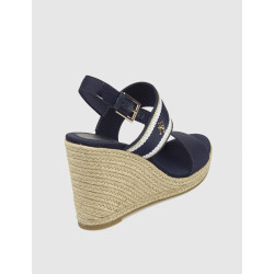 ALPARGATA TOMMY HILFIGER WEBBING HIGH WEDGE SANDAL MARINO