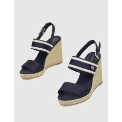 ALPARGATA TOMMY HILFIGER WEBBING HIGH WEDGE SANDAL MARINO
