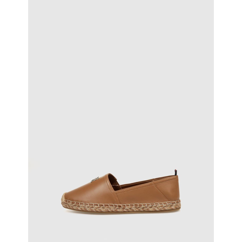 ALPARGATA TOMMY HILFIGER TH LEATHER FLAT ESPADRILLE CUERO
