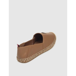 ALPARGATA TOMMY HILFIGER TH LEATHER FLAT ESPADRILLE CUERO