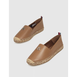 ALPARGATA TOMMY HILFIGER TH LEATHER FLAT ESPADRILLE CUERO