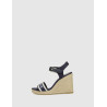 ALPARGATA TOMMY HILFIGER MONO WEBBING HIGH WEDGE SANDAL MARINO