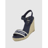 ALPARGATA TOMMY HILFIGER MONO WEBBING HIGH WEDGE SANDAL MARINO