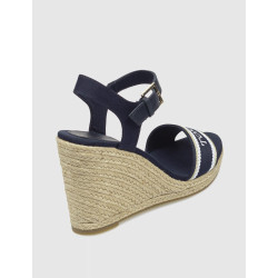 ALPARGATA TOMMY HILFIGER MONO WEBBING HIGH WEDGE SANDAL MARINO
