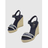 ALPARGATA TOMMY HILFIGER MONO WEBBING HIGH WEDGE SANDAL MARINO