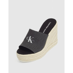 ALPARGATA CALVIN KLEIN SLIDE WEDGE ROPE SANDAL ML BTW NEGRO