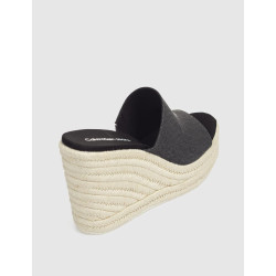 ALPARGATA CALVIN KLEIN SLIDE WEDGE ROPE SANDAL ML BTW NEGRO