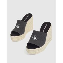 ALPARGATA CALVIN KLEIN SLIDE WEDGE ROPE SANDAL ML BTW NEGRO