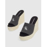 ALPARGATA CALVIN KLEIN SLIDE WEDGE ROPE SANDAL ML BTW NEGRO