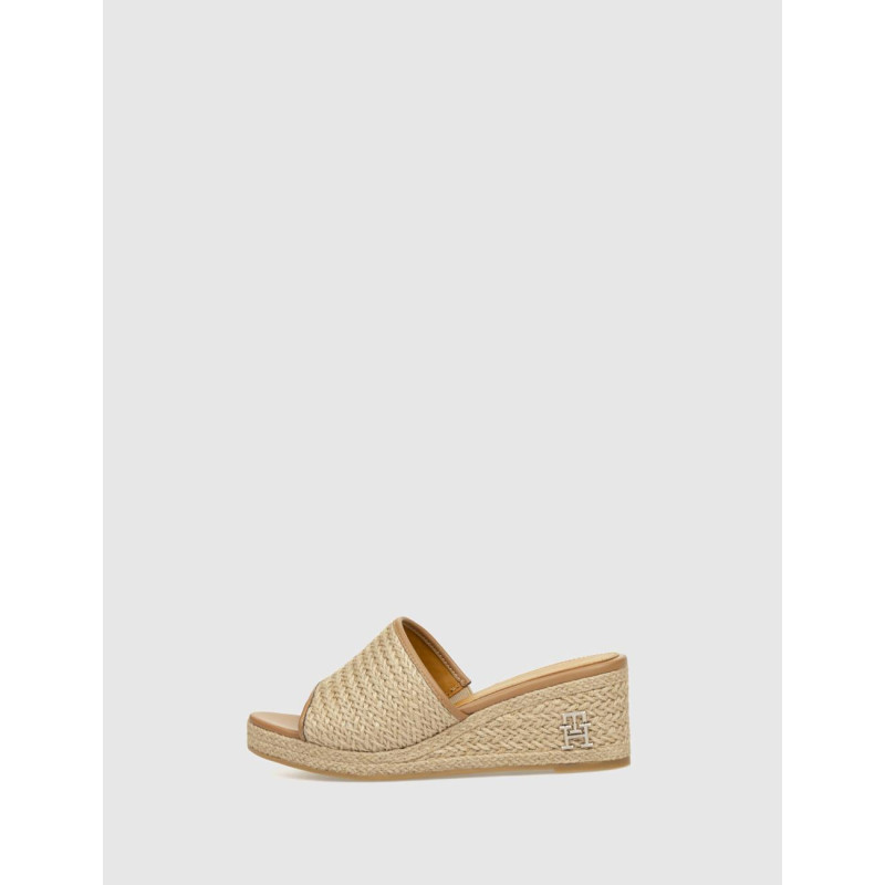 ZUECO TOMMY HILFIGER TH ROPE WEDGE SANDAL NATURAL
