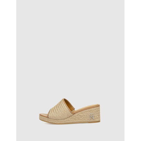 ZUECO TOMMY HILFIGER TH ROPE WEDGE SANDAL NATURAL