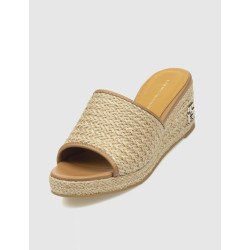 ZUECO TOMMY HILFIGER TH ROPE WEDGE SANDAL NATURAL
