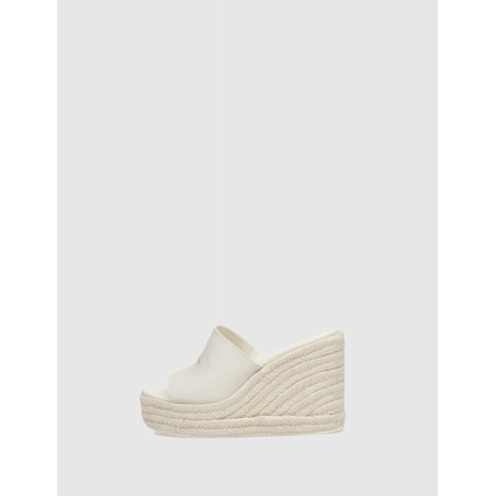 ZUECO CALVIN KLEIN SLIDE WEDGE ROPE SANDAL ML BTW BLANCO
