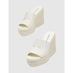 ZUECO CALVIN KLEIN SLIDE WEDGE ROPE SANDAL ML BTW BLANCO