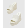 ZUECO CALVIN KLEIN SLIDE WEDGE ROPE SANDAL ML BTW BLANCO