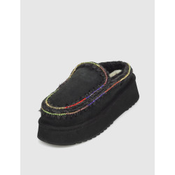ZUECO MOU CLOG ESKIMO PLATFORM RHINEST NEGRO