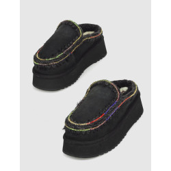 ZUECO MOU CLOG ESKIMO PLATFORM RHINEST NEGRO