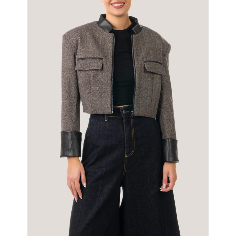 CHAQUETA OBVIO AINA MARRÓN
