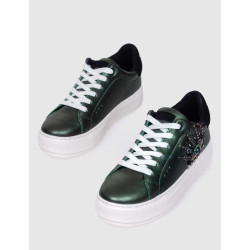 ZAPATILLA KURT GEIGER  LANEY EYE-PETROL-LEATHER VERDE