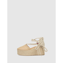 ALPARGATA TOMMY HILFIGER CLOSED TOE LINEN FLATFORM BEIG